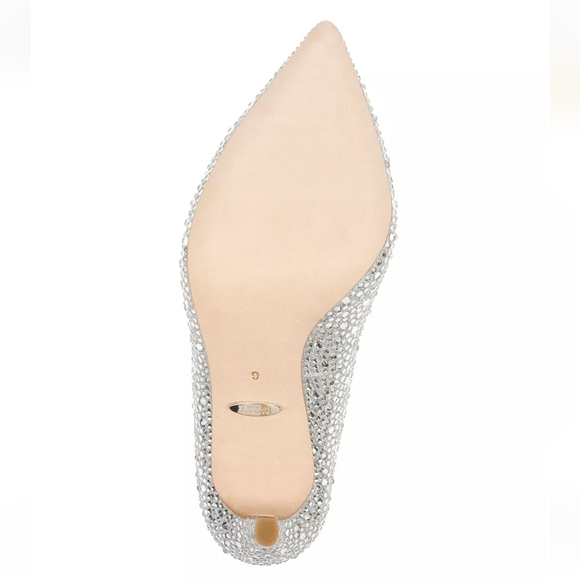 Badgley Mischka Cher II Silver Rhinestone Pump - 9.5 - Picture 6 of 14